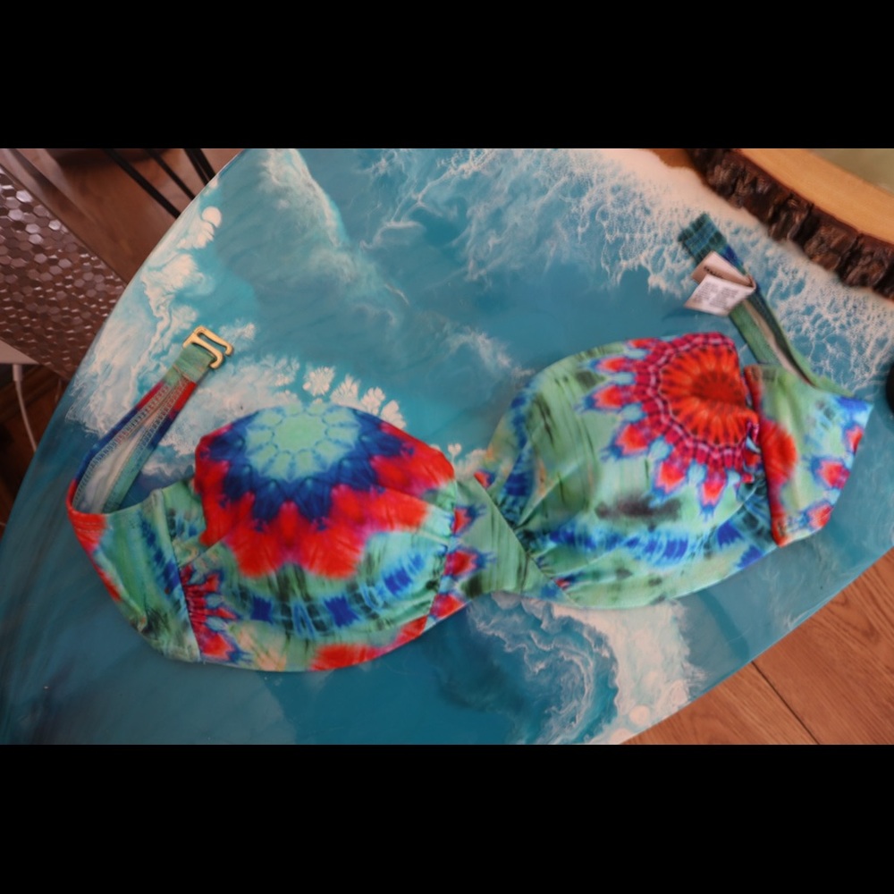 Luli fama tie dye strapless top